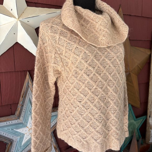 Vtg Y2K 90s A Line Anne Klein Knit Turtleneck Mohair Wool Blend Sweater Size M - Picture 3 of 7